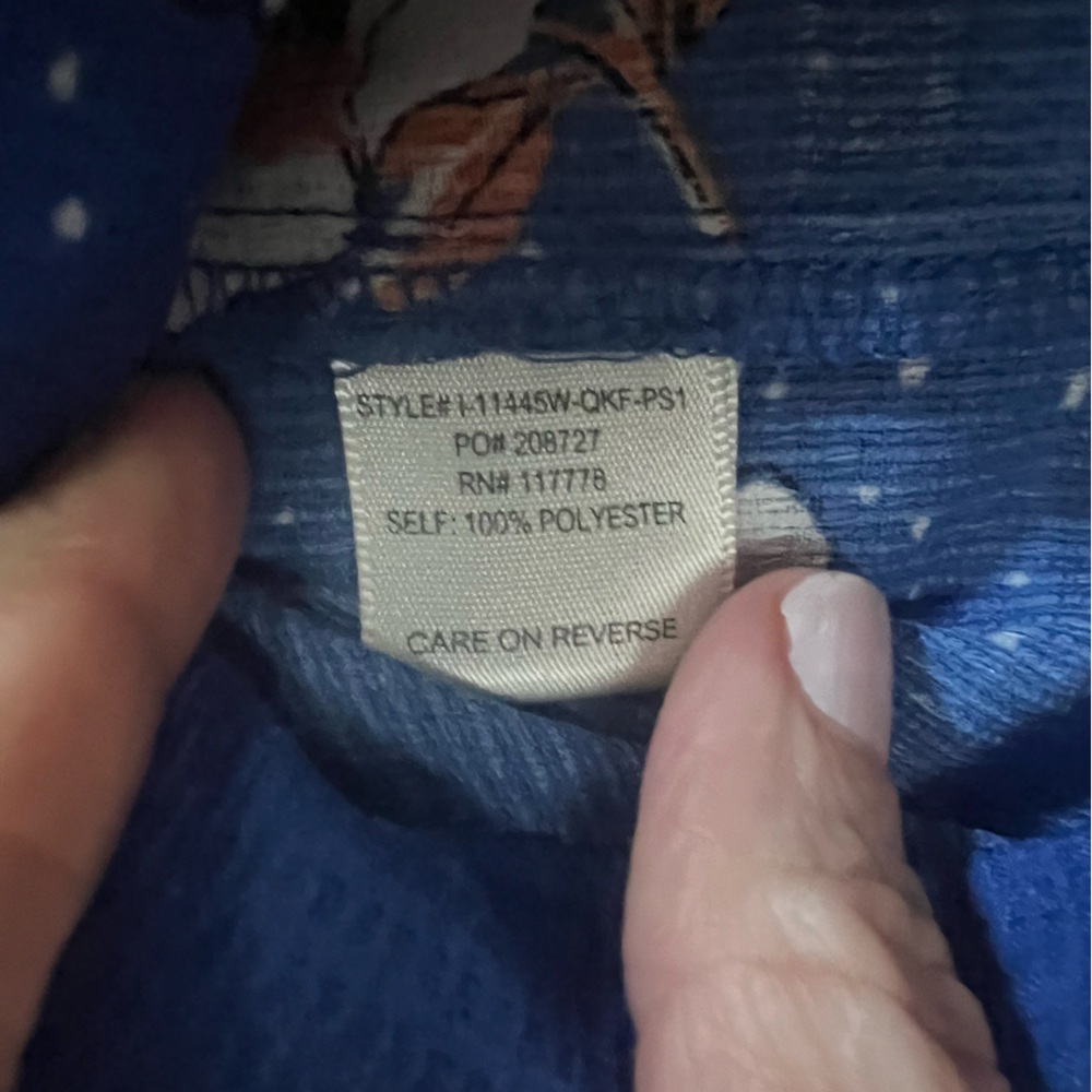 Love Stitch Floral Blue Blouse - M - Picture 7 of 7